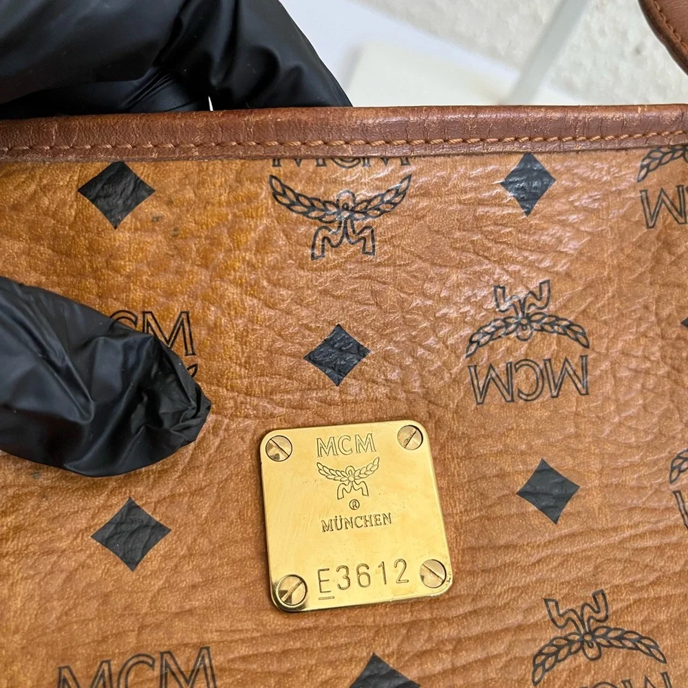 MCM Brown Logo Tote Bag - Picture 2 of 12